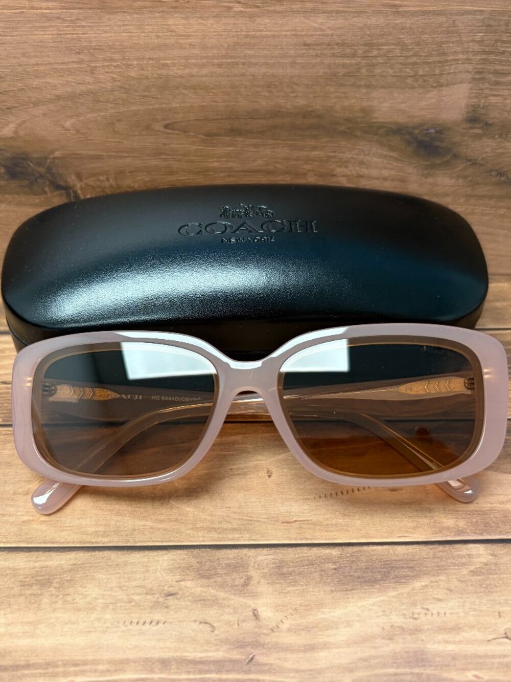 Coach Woman's Sunglasses Milky Pink / Light Brown Solid